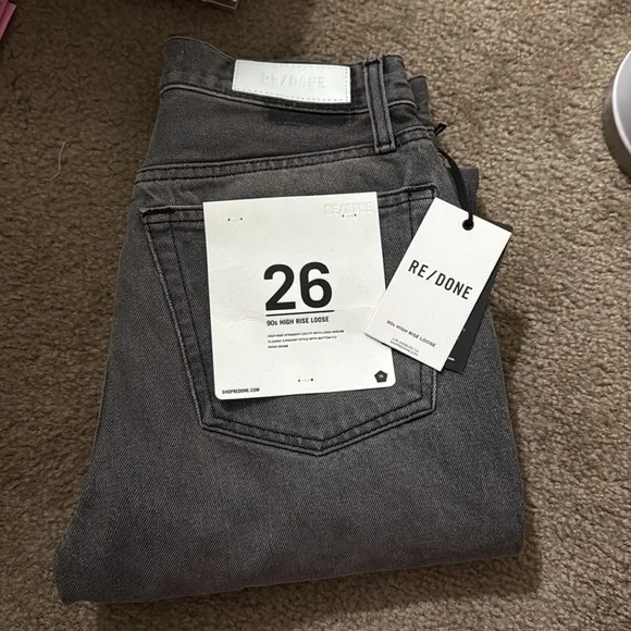 RE/DONE Originals 90s High Rise Loose in Vintage Ash Grey Jeans